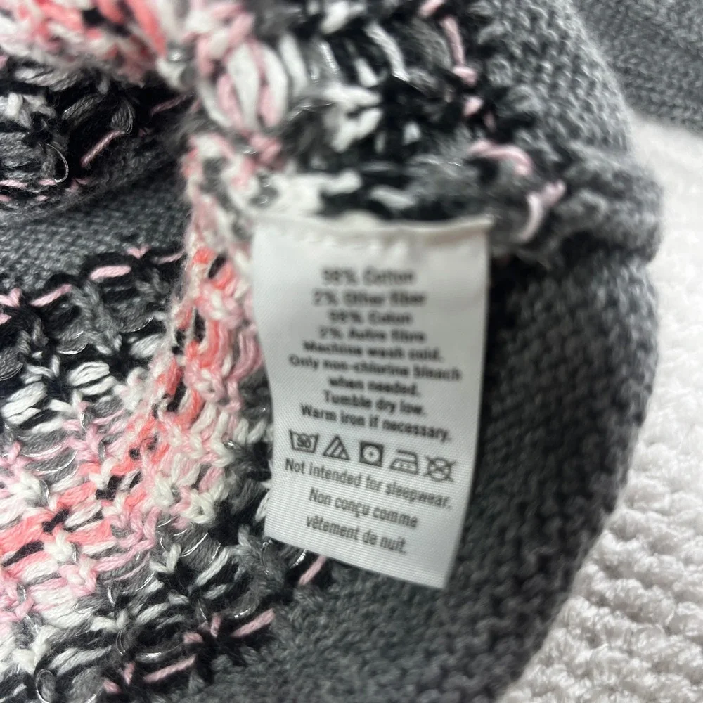 Janie and Jack‎ Kids Gray Fair Isle Belted Shawl Collar Cardigan Sweater Size 3